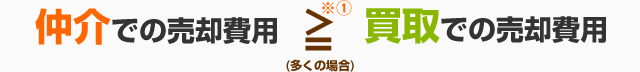 仲介での売却費用≥買取での売却費用